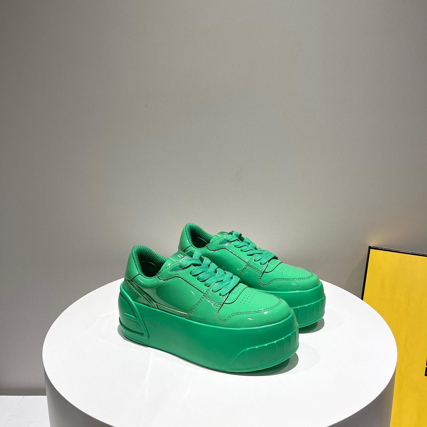 Fendi Fashion Show Green Leather Low-Tops Sneaker  - PerfectKickZ