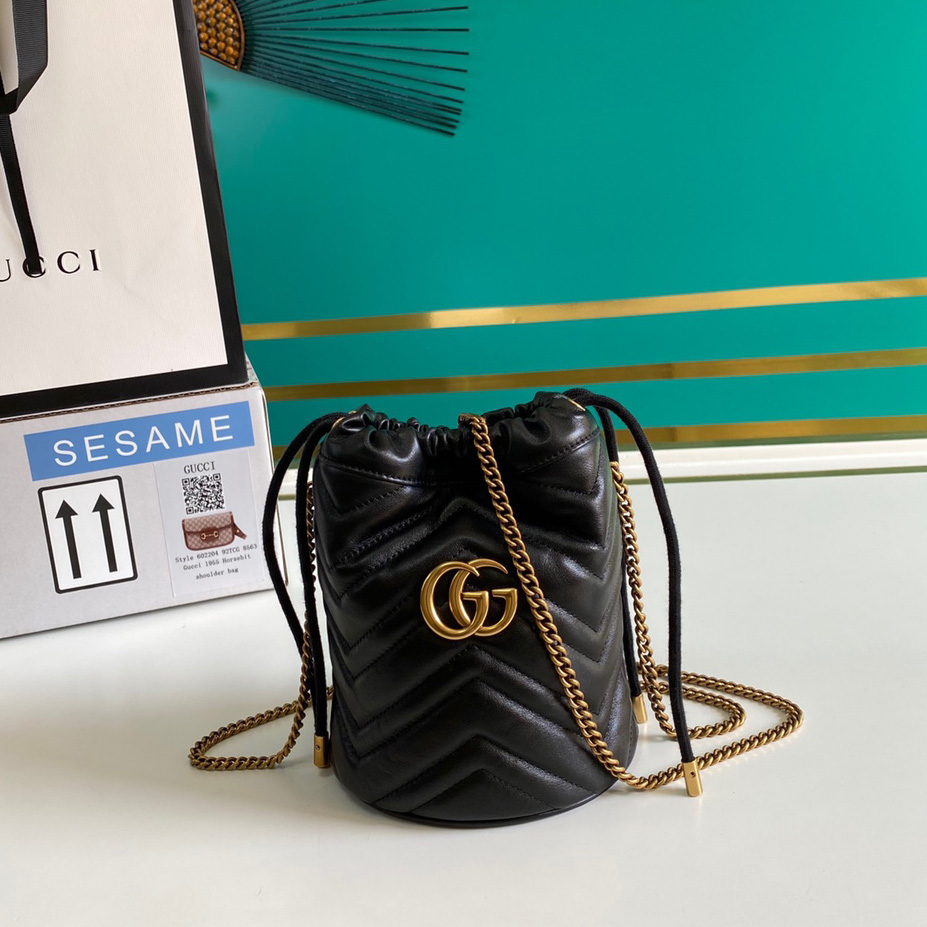 Gucci GG Marmont Mini Bucket Bag(19-17cm) - PerfectKickZ