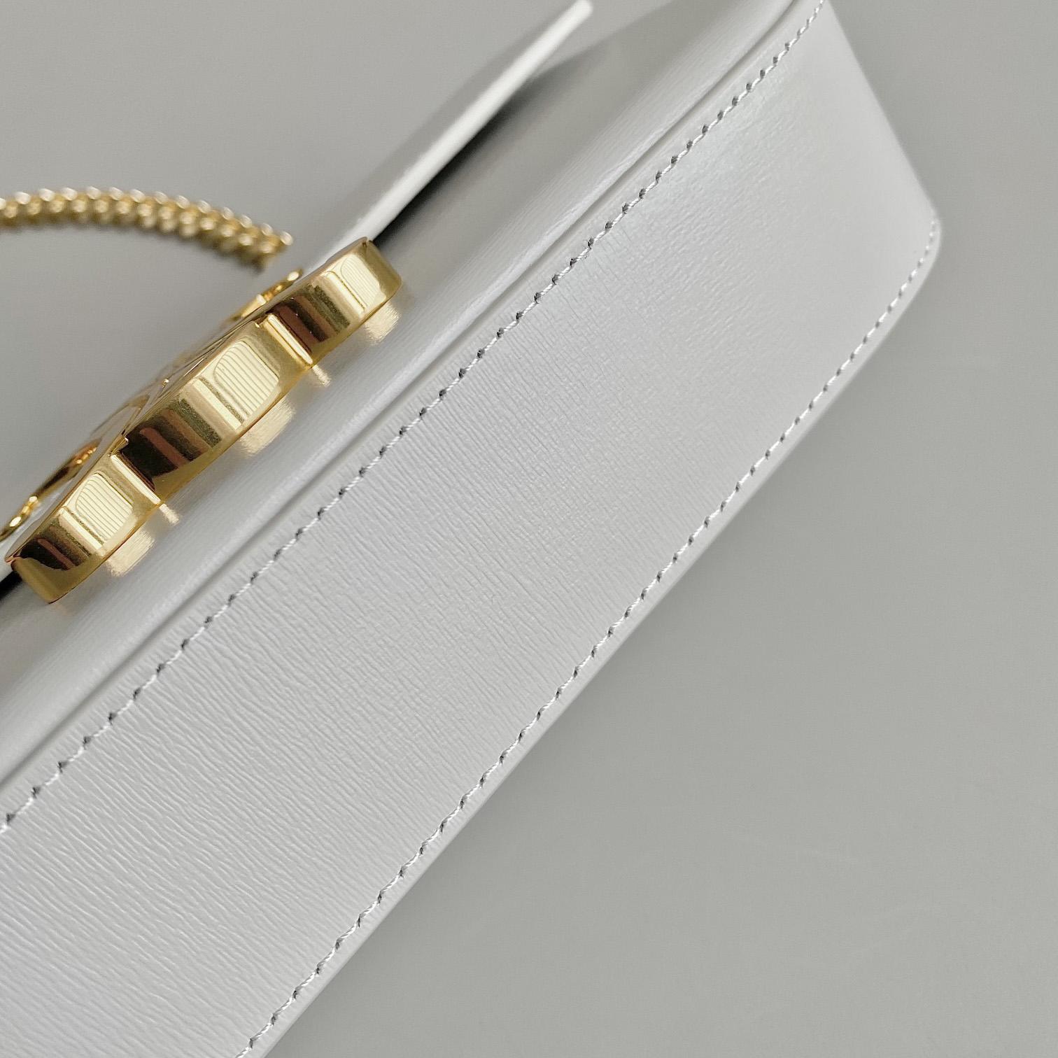 Celine Chain Shoulder Bag Triomphe In Shiny Calfskin - 
