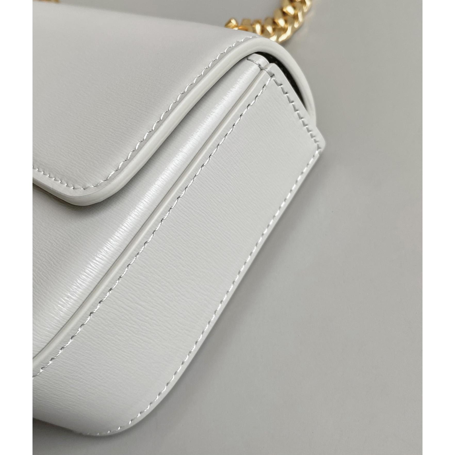 Celine Chain Shoulder Bag Triomphe In Shiny Calfskin - 