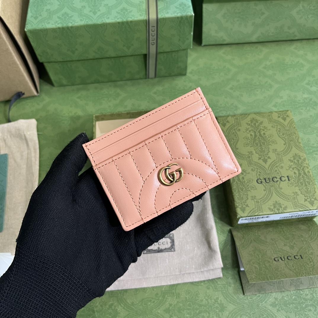 Gucci GG Marmont Matelassé Card Case(10-7cm) - PerfectKickZ