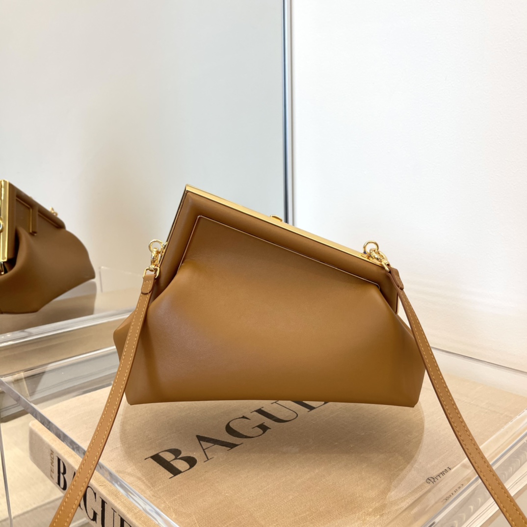 Fendi First Small Brown Leather Bag - 