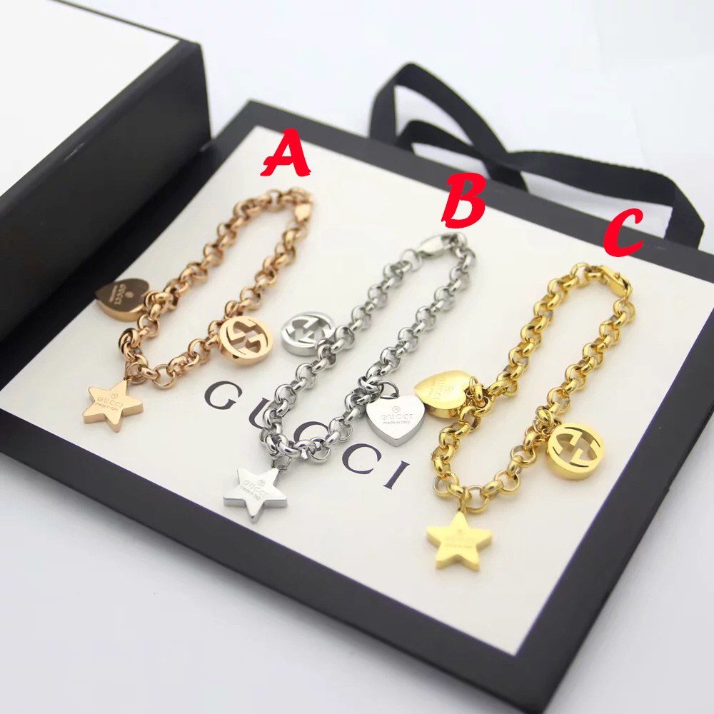 Gucci Sliver Bracelet With Gucci Charms - PerfectKickZ