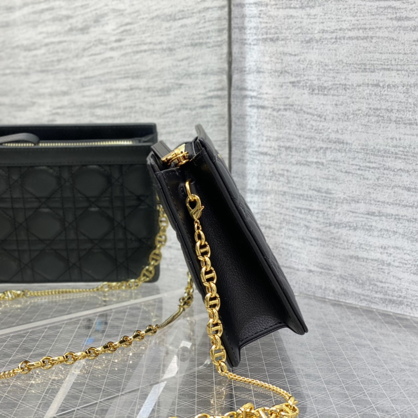 Dior Caro Zipped Pouch With Chain  - PerfectKickZ