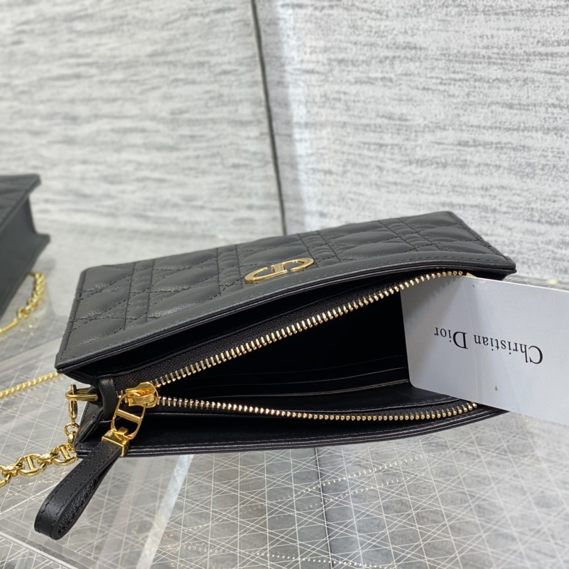 Dior Caro Zipped Pouch With Chain  - PerfectKickZ