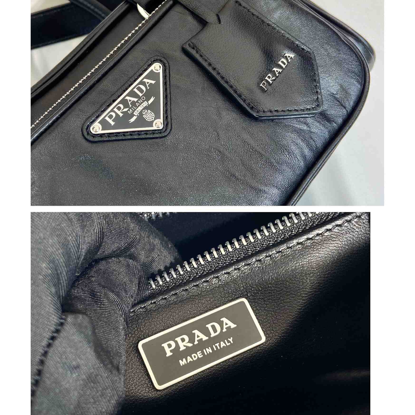 Prada Antique Nappa Leather Multi-pocket Top-handle Bag - PerfectKickZ