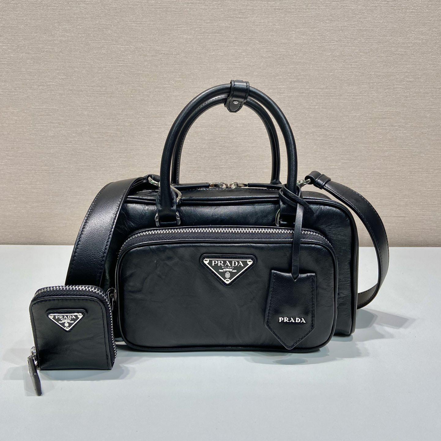 Prada Antique Nappa Leather Multi-pocket Top-handle Bag - PerfectKickZ
