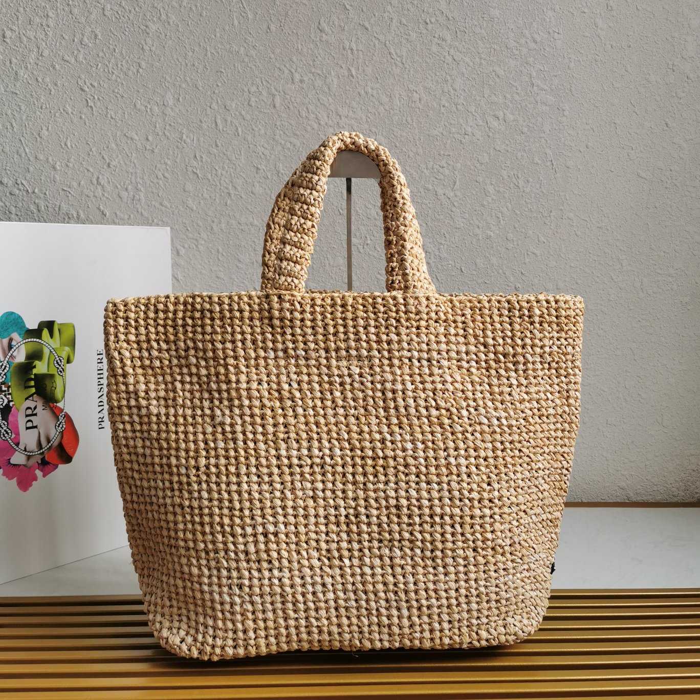 Prada Small Raffia Tote Bag - PerfectKickZ