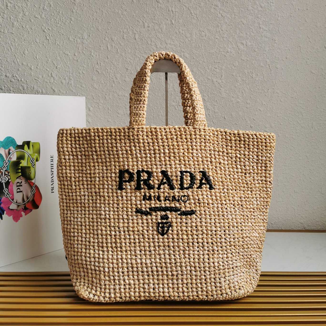 Prada Small Raffia Tote Bag - PerfectKickZ