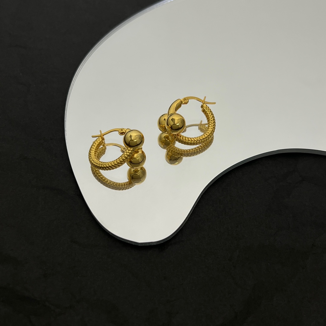 Bottega Veneta Intreccio Hoop Earrings - PerfectKickZ