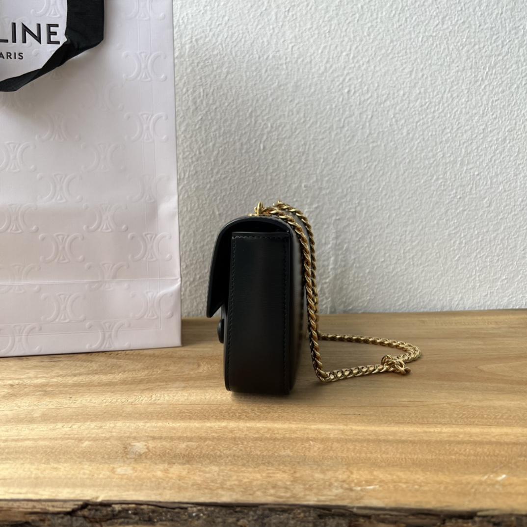 Celine Chain Shoulder Bag Cuir Triomphe In Shiny Calfskin - PerfectKickZ