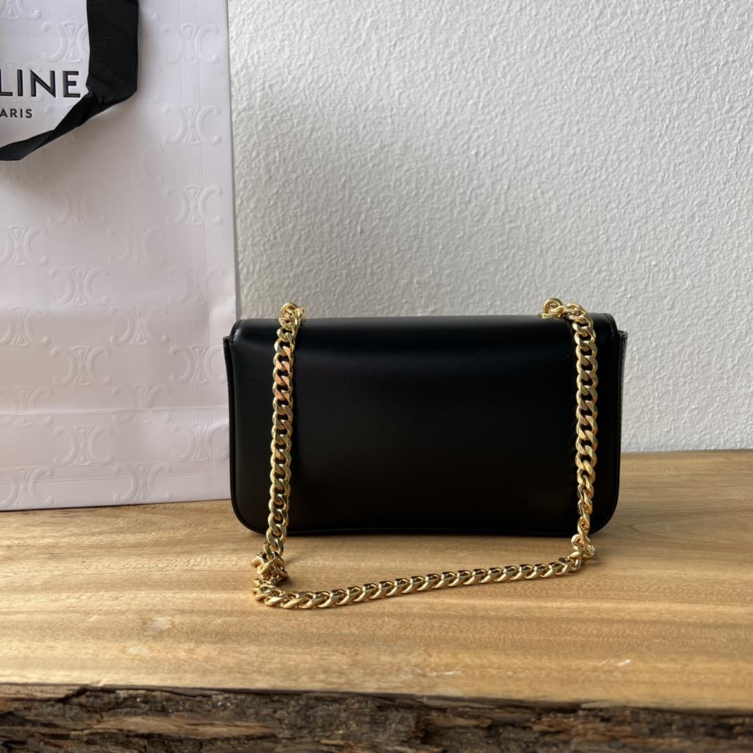Celine Chain Shoulder Bag Cuir Triomphe In Shiny Calfskin - PerfectKickZ