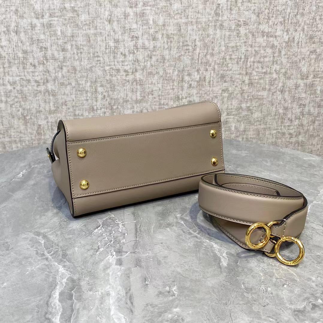 Fendi Peekaboo Mini Dove Gray Leather Bag - PerfectKickZ