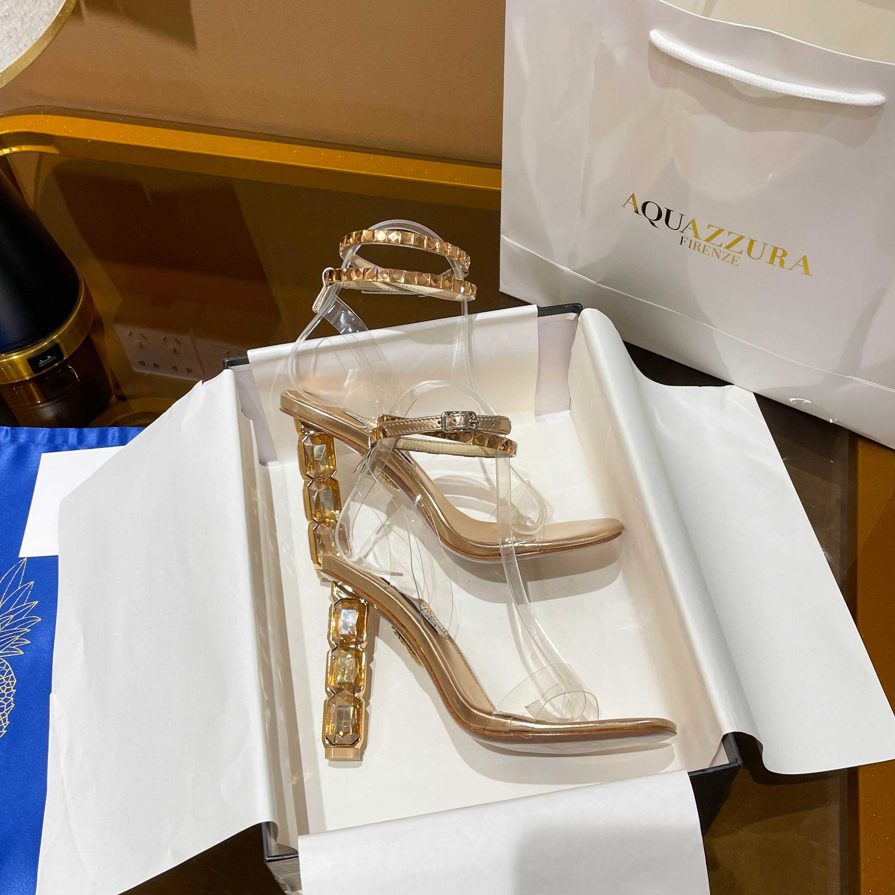 Aquazzura Aura Plexi Sandal 105 - PerfectKickZ