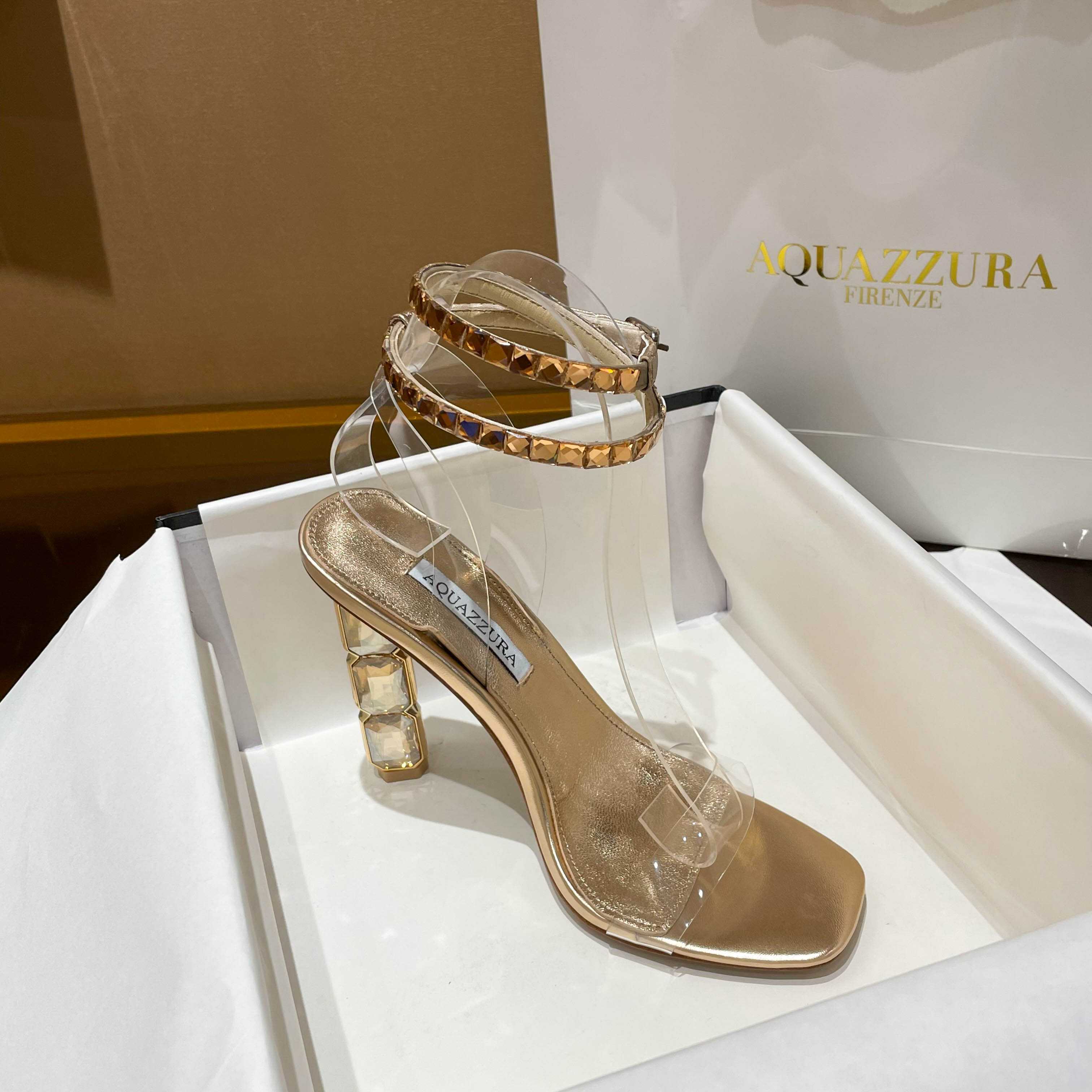 Aquazzura Aura Plexi Sandal 105 - PerfectKickZ