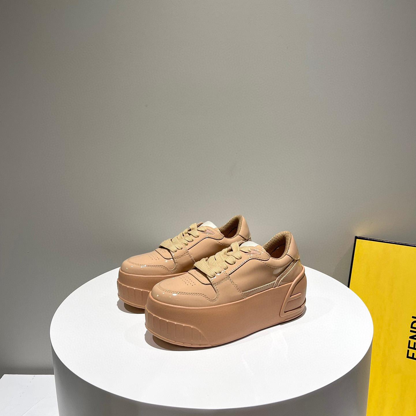 Fendi Fashion Show Beige Leather Low-Tops Sneaker  - PerfectKickZ