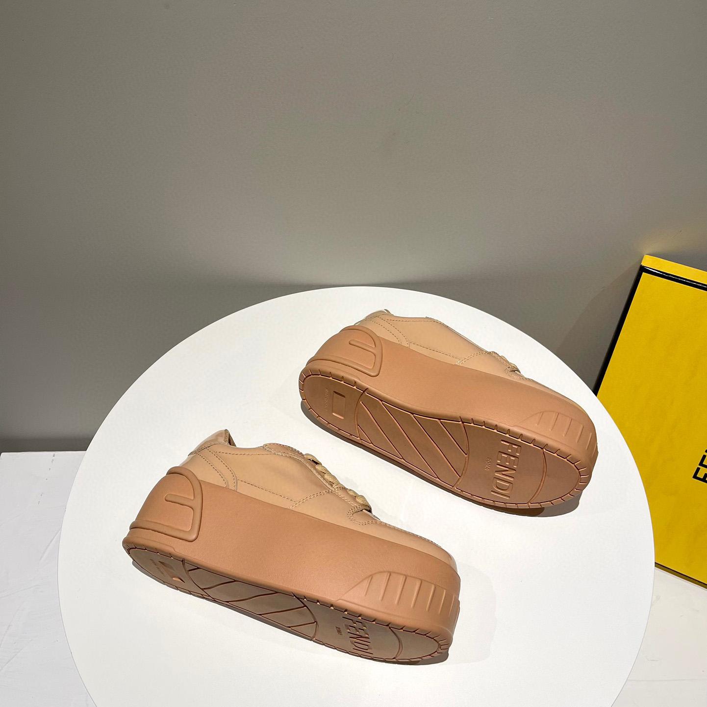 Fendi Fashion Show Beige Leather Low-Tops Sneaker  - PerfectKickZ