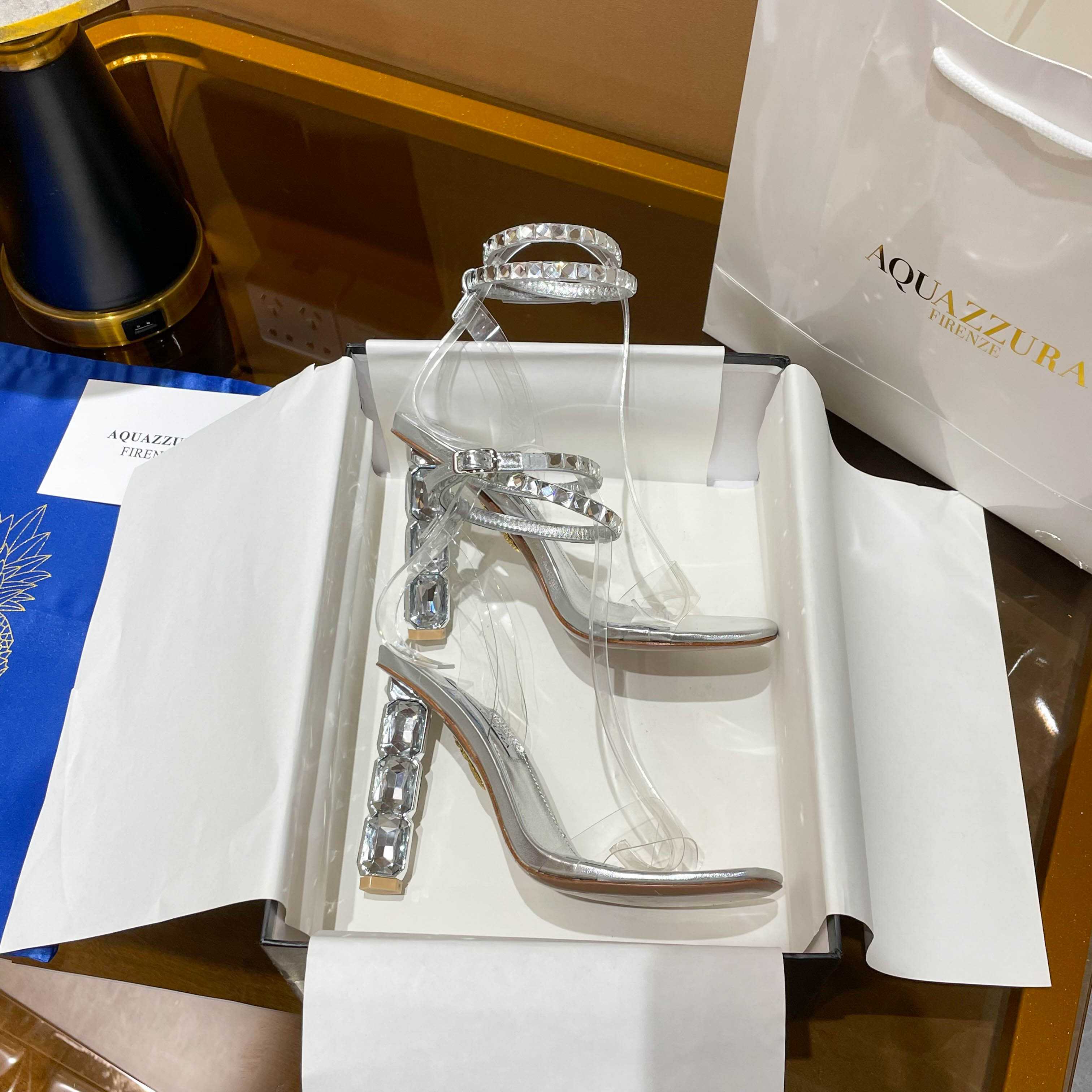 Aquazzura Aura Plexi Sandal 105 - PerfectKickZ
