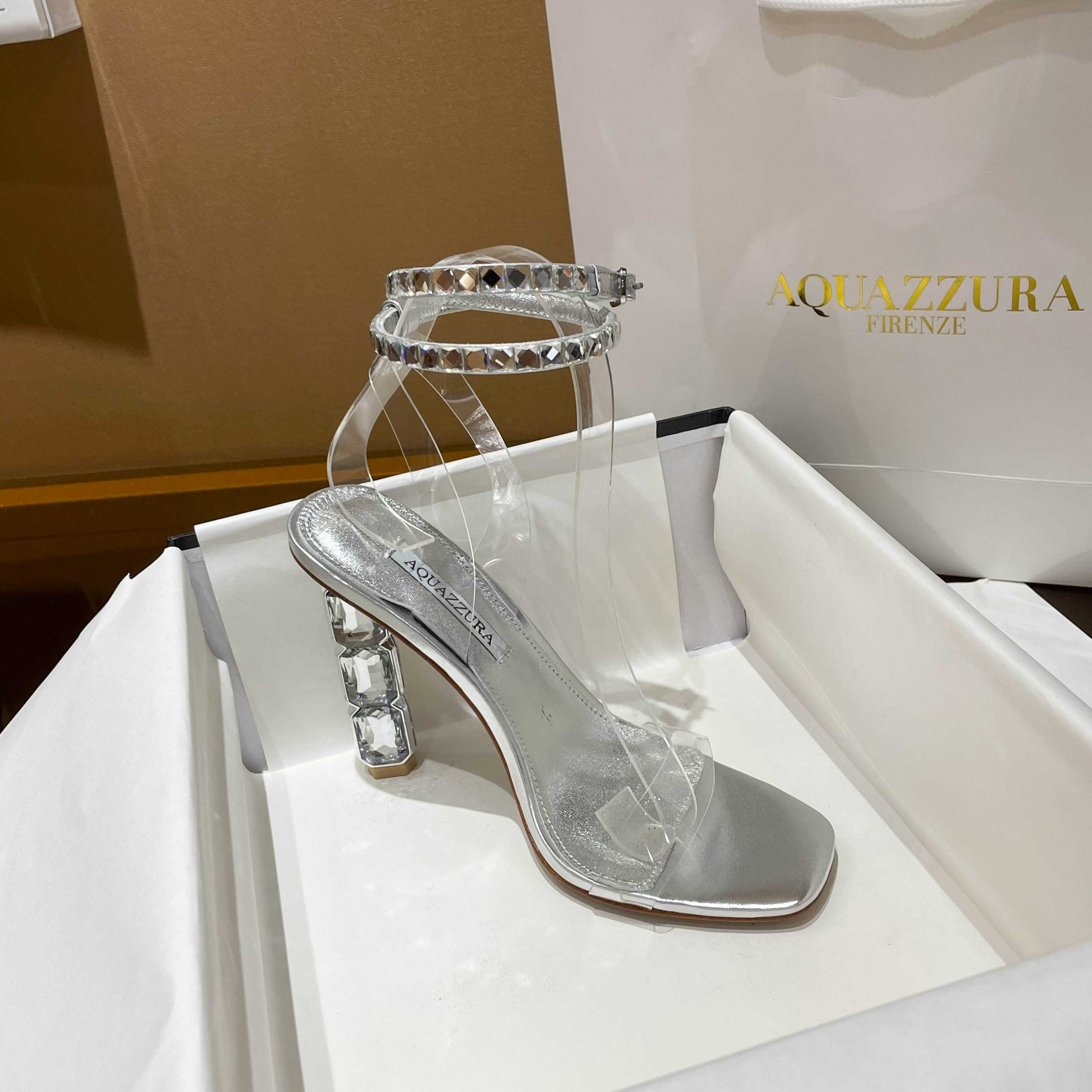 Aquazzura Aura Plexi Sandal 105 - PerfectKickZ