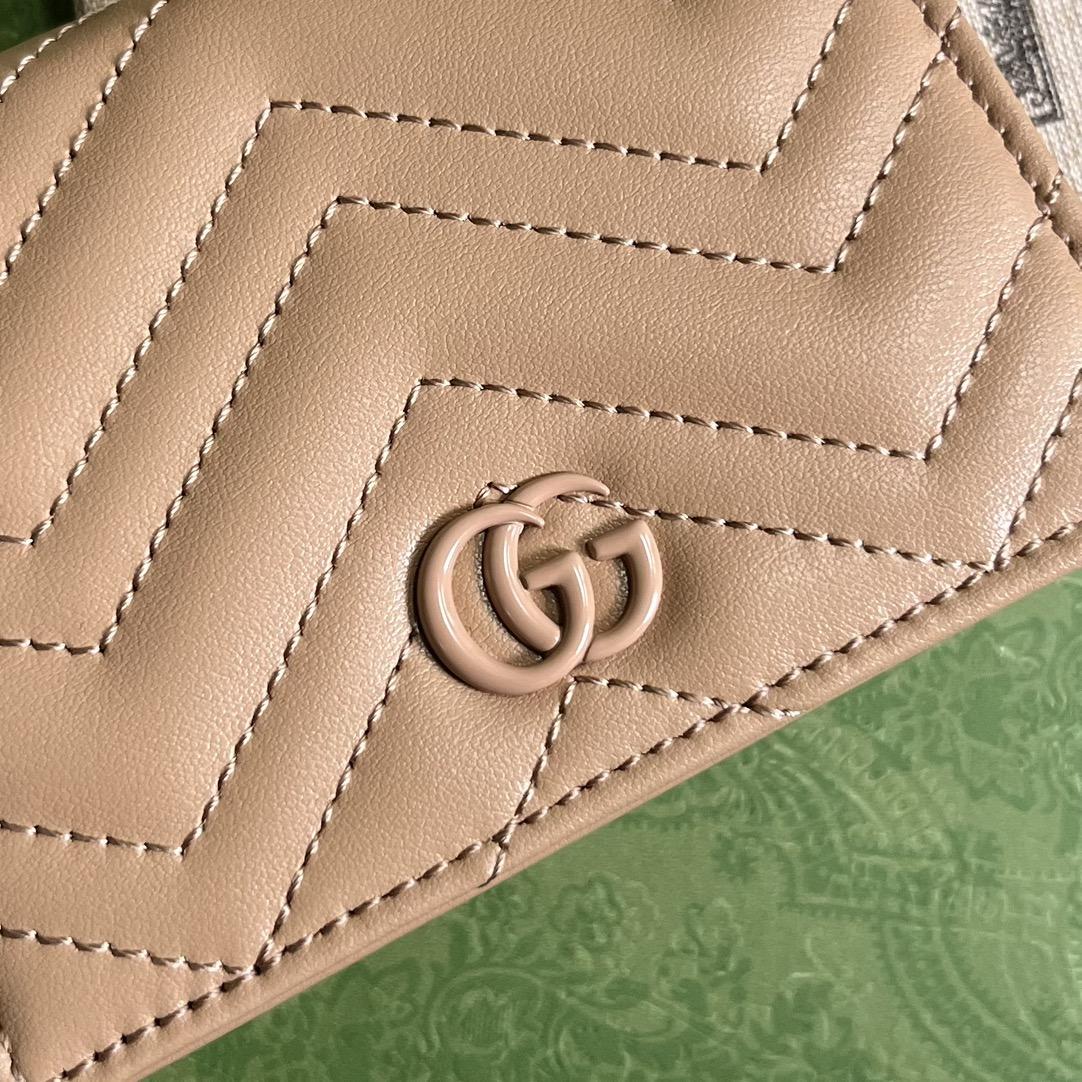 Gucci GG Marmont Matelassé Card Case Wallet - PerfectKickZ