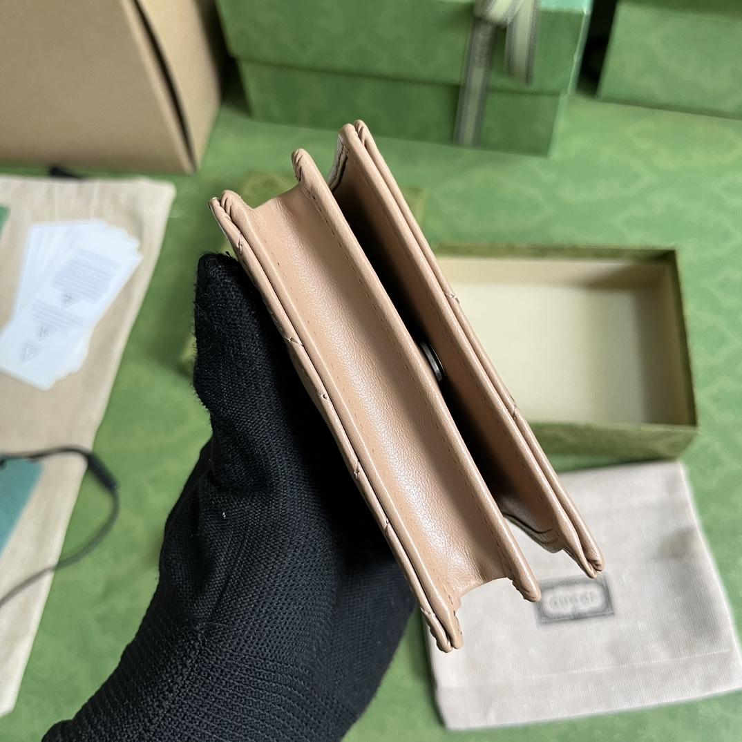 Gucci GG Marmont Matelassé Card Case Wallet - PerfectKickZ