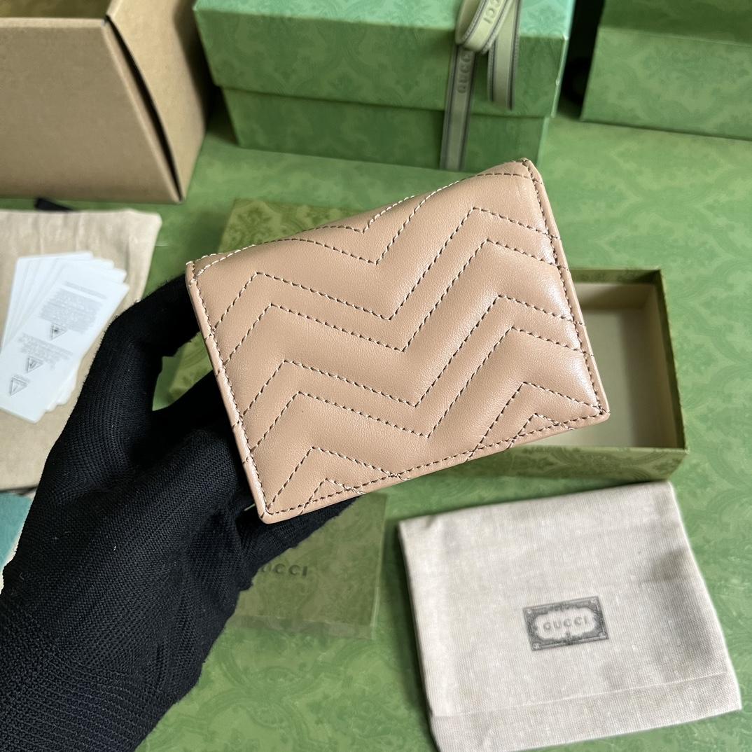 Gucci GG Marmont Matelassé Card Case Wallet - PerfectKickZ
