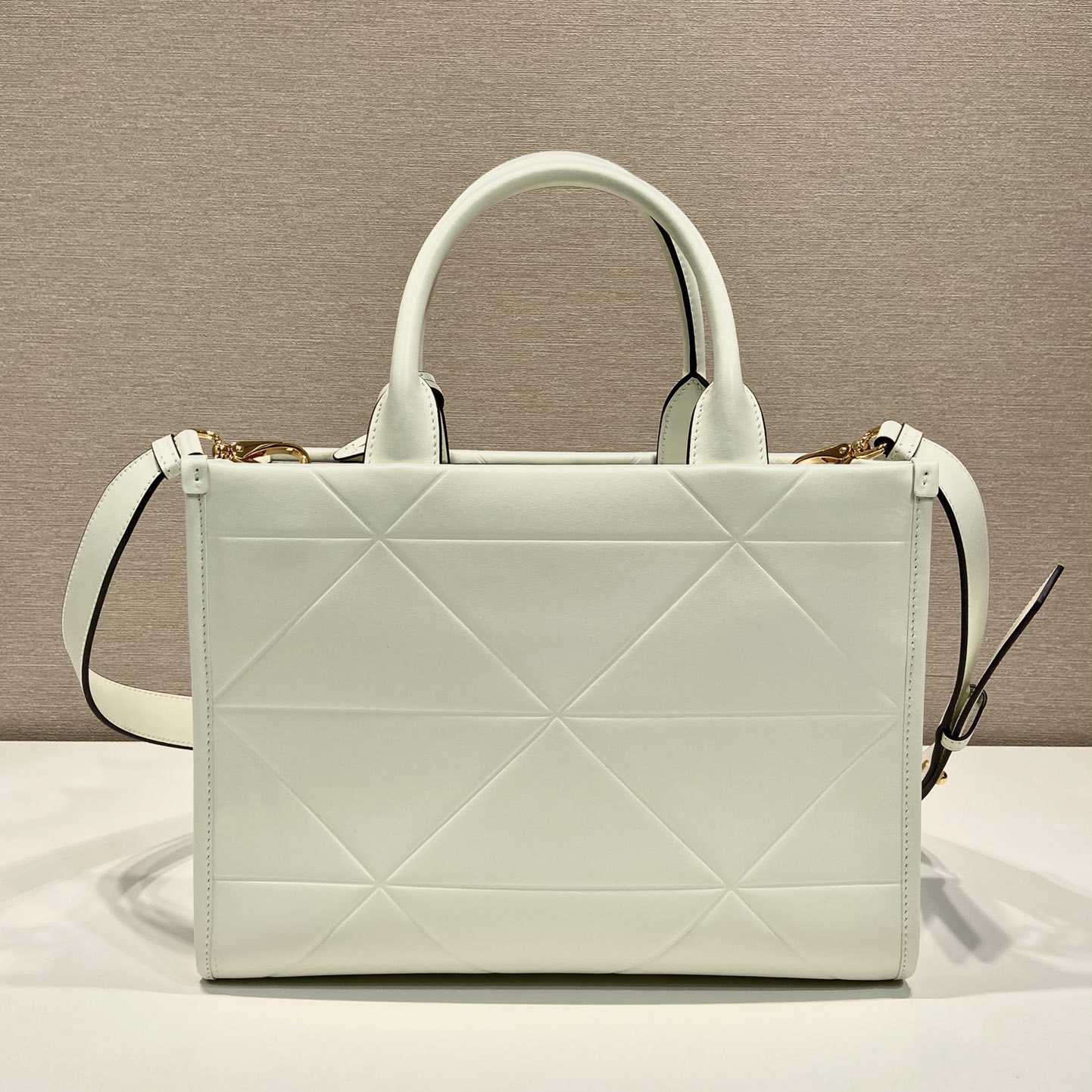 Prada Small Leather Prada Symbole Bag With Topstitching - PerfectKickZ