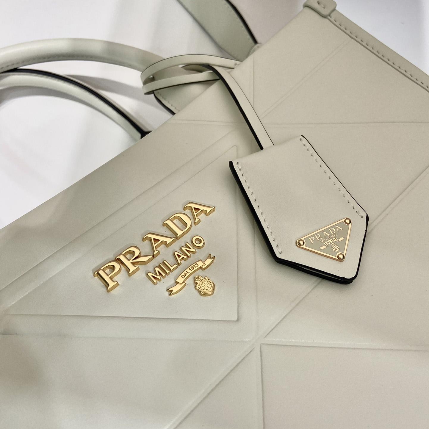 Prada Small Leather Prada Symbole Bag With Topstitching - PerfectKickZ