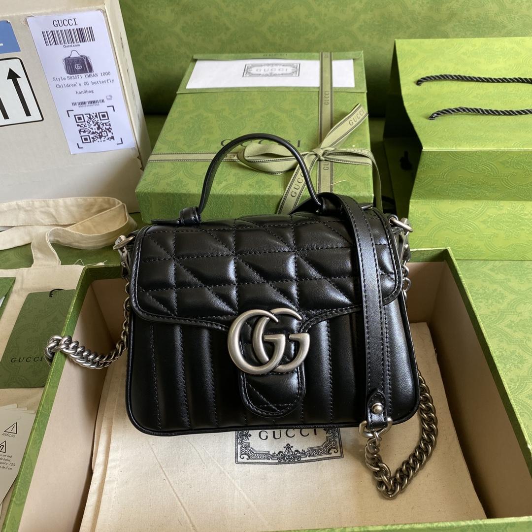 Gucci GG Marmont Mini Top Handle Bag(21*15.5*8cm) - PerfectKickZ