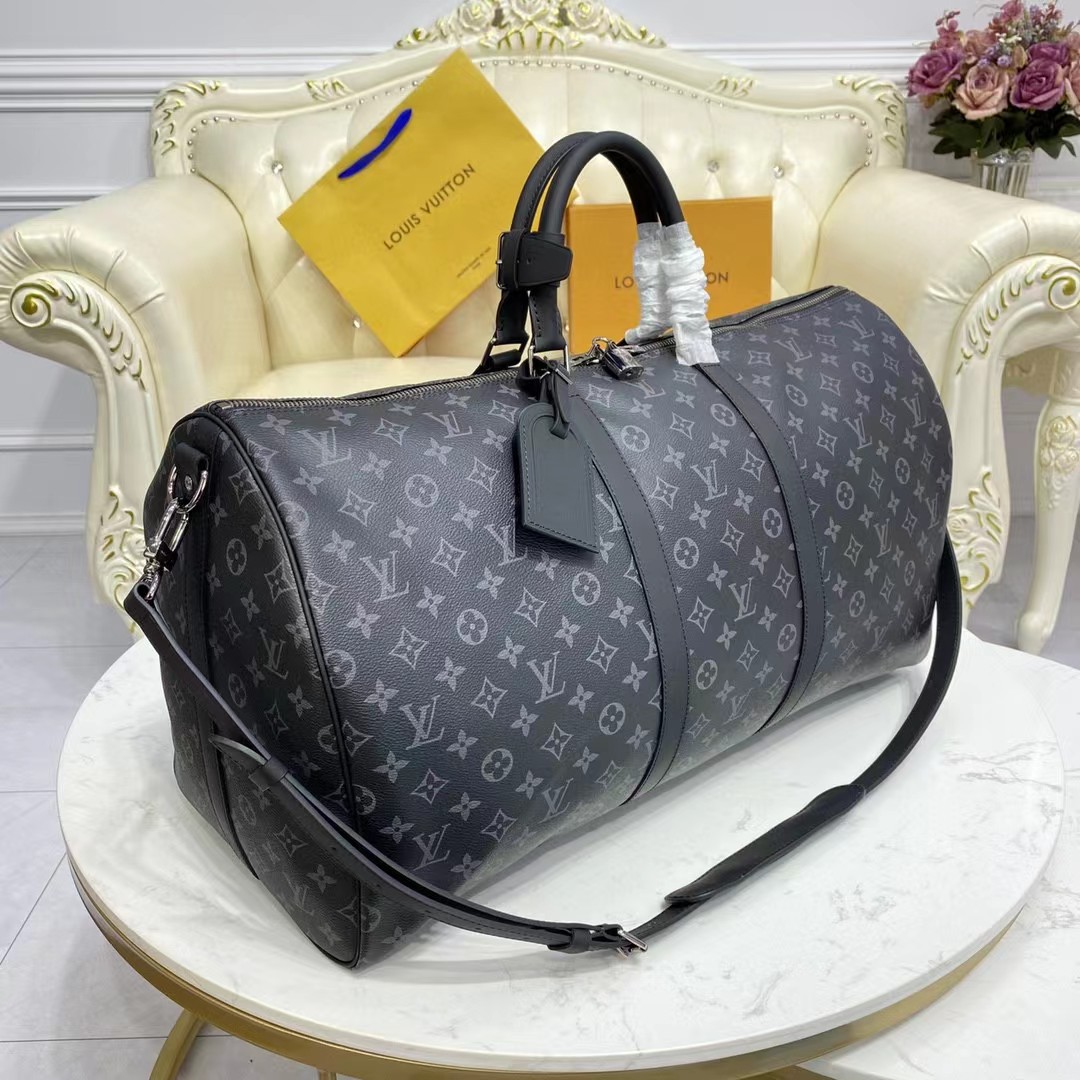Louis Vuitton keepall 55 Monogram Eclipse(55-24-30CM) - PerfectKickZ