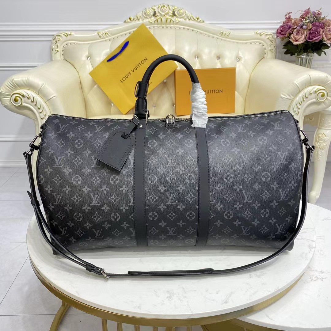 Louis Vuitton keepall 55 Monogram Eclipse(55-24-30CM) - PerfectKickZ