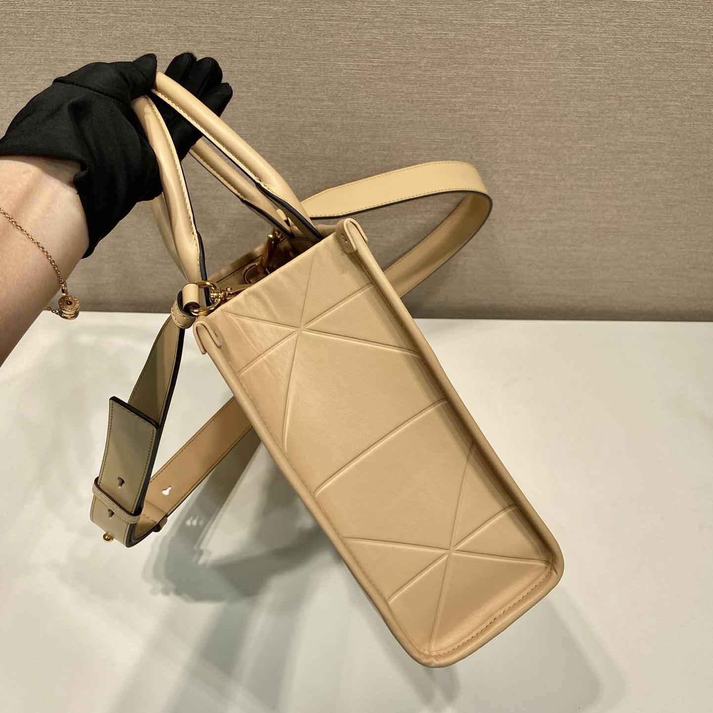 Prada Small Leather Prada Symbole Bag With Topstitching - PerfectKickZ