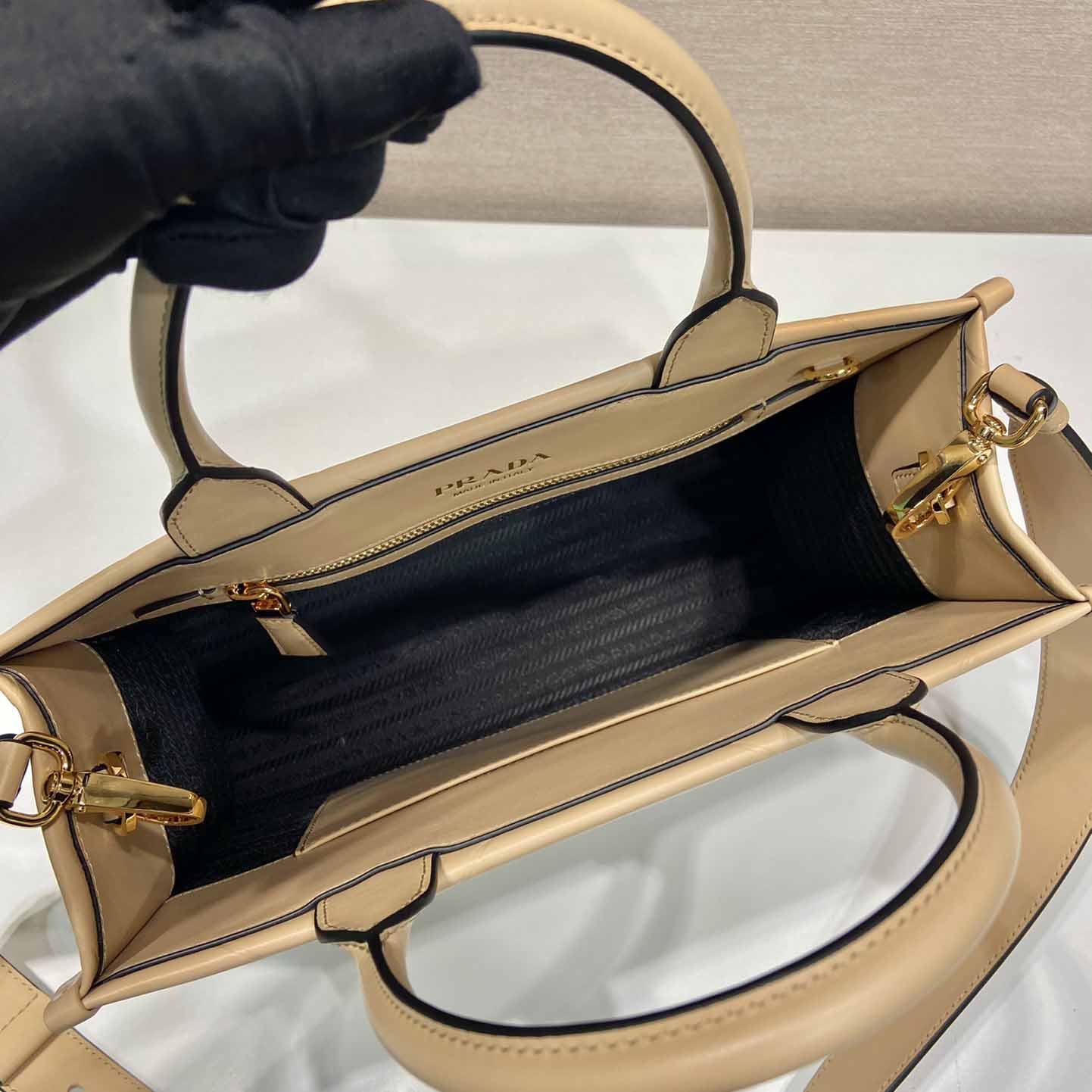 Prada Small Leather Prada Symbole Bag With Topstitching - PerfectKickZ