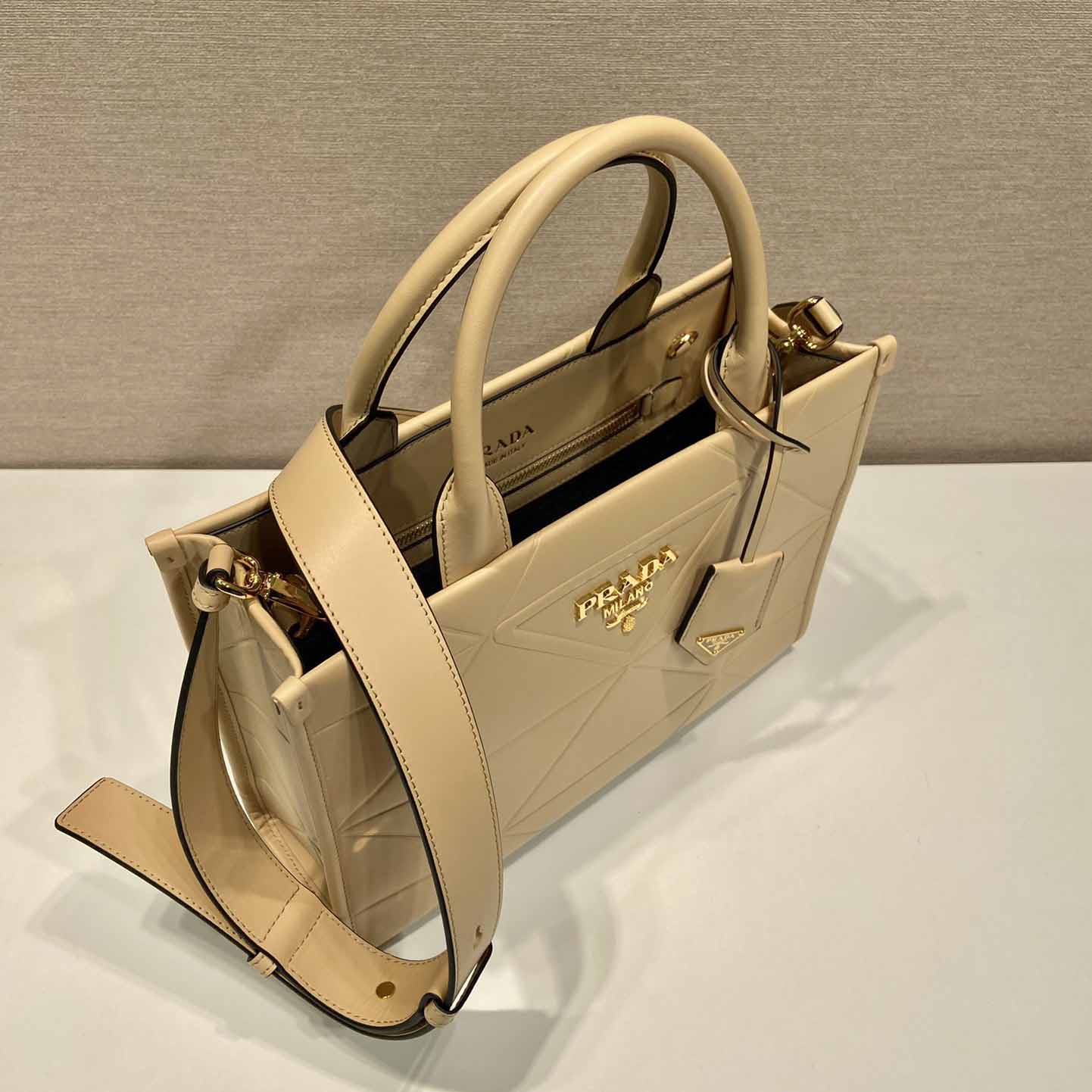 Prada Small Leather Prada Symbole Bag With Topstitching - PerfectKickZ