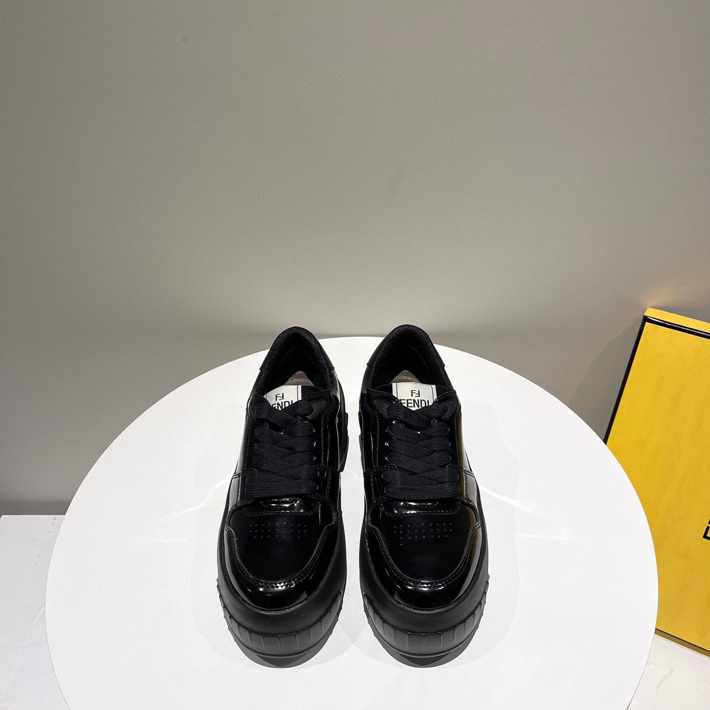 Fendi Fashion Show Black Leather Low-Tops Sneaker  - PerfectKickZ