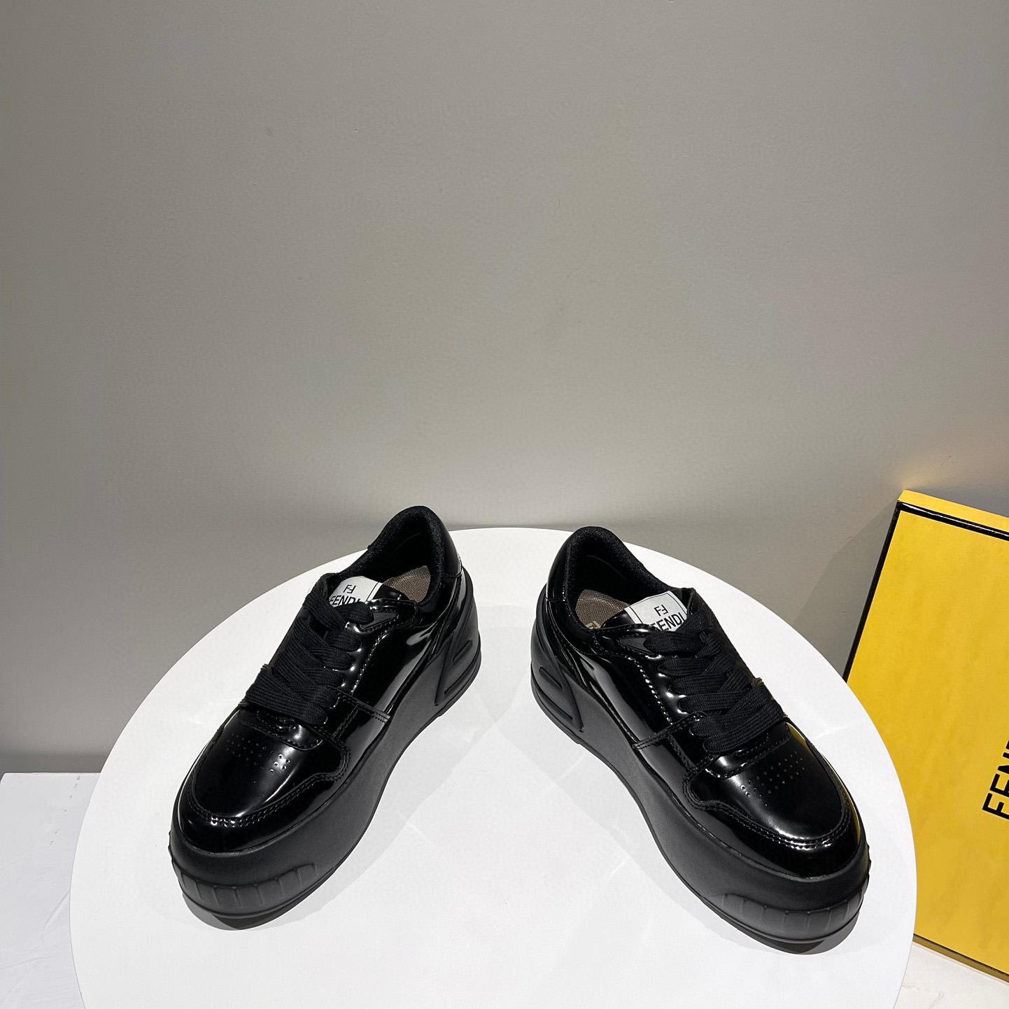 Fendi Fashion Show Black Leather Low-Tops Sneaker  - PerfectKickZ