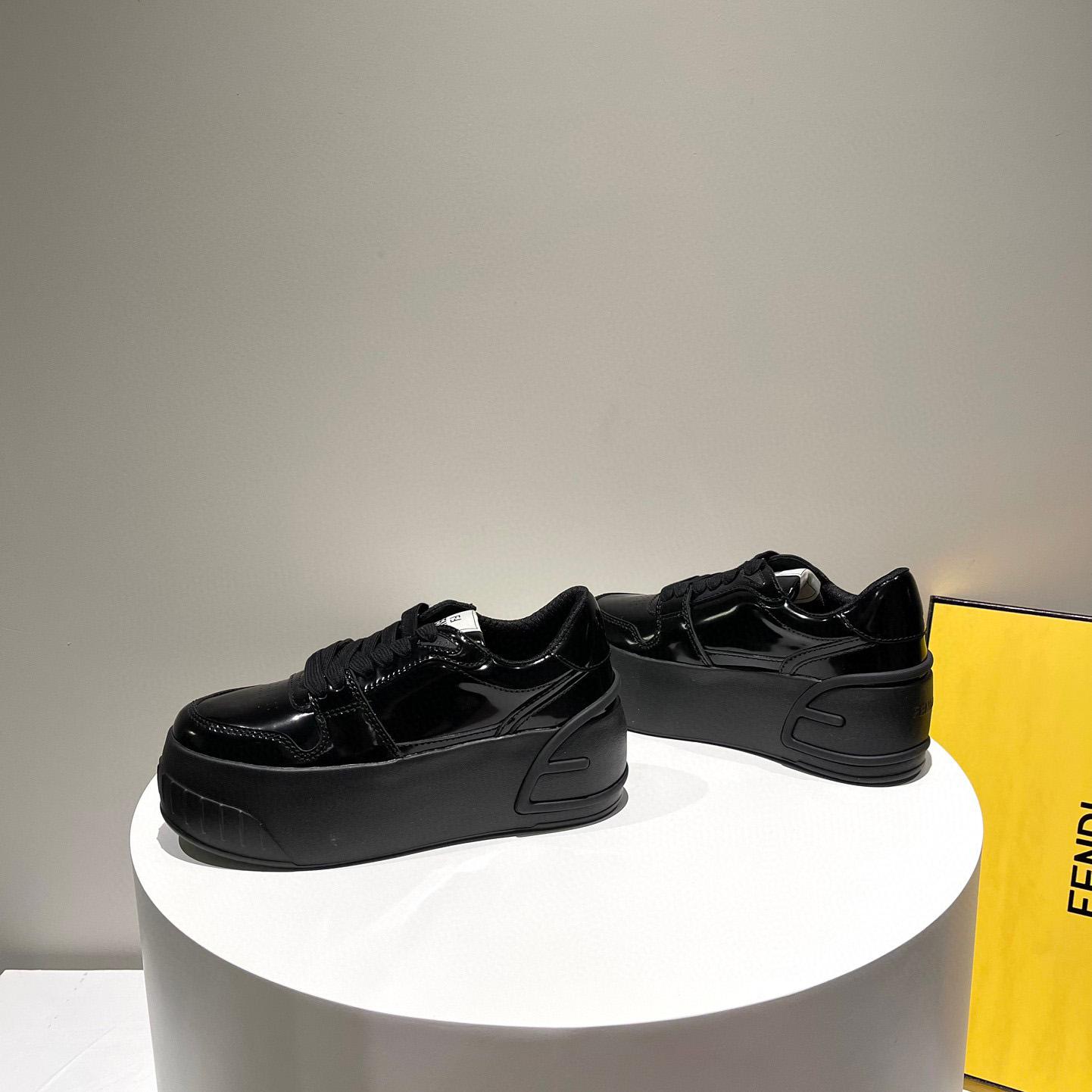 Fendi Fashion Show Black Leather Low-Tops Sneaker  - PerfectKickZ