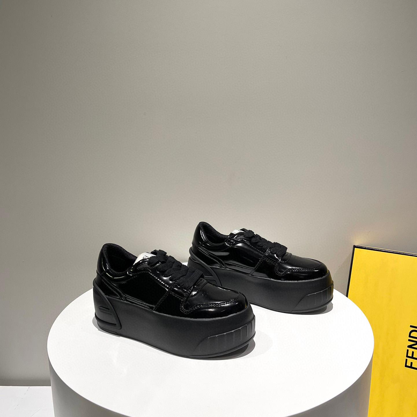 Fendi Fashion Show Black Leather Low-Tops Sneaker  - PerfectKickZ