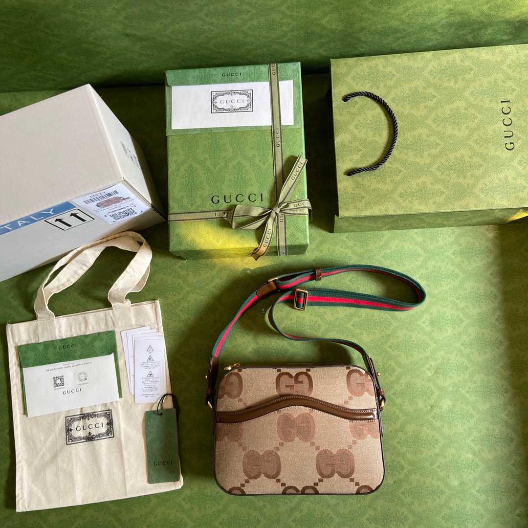 Gucci Jumbo GG Messenger Bag(25.5-20-6cm) - PerfectKickZ