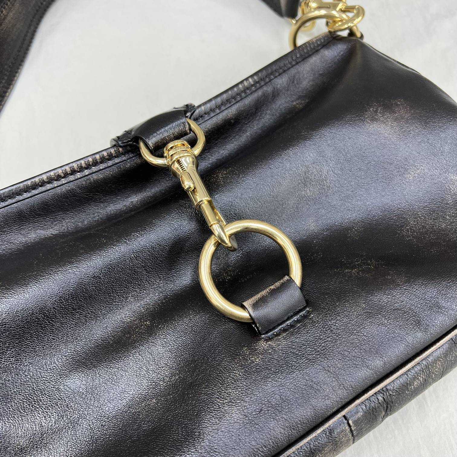 Miu Miu Leather Shoulder Bag With Snap Hook - PerfectKickZ