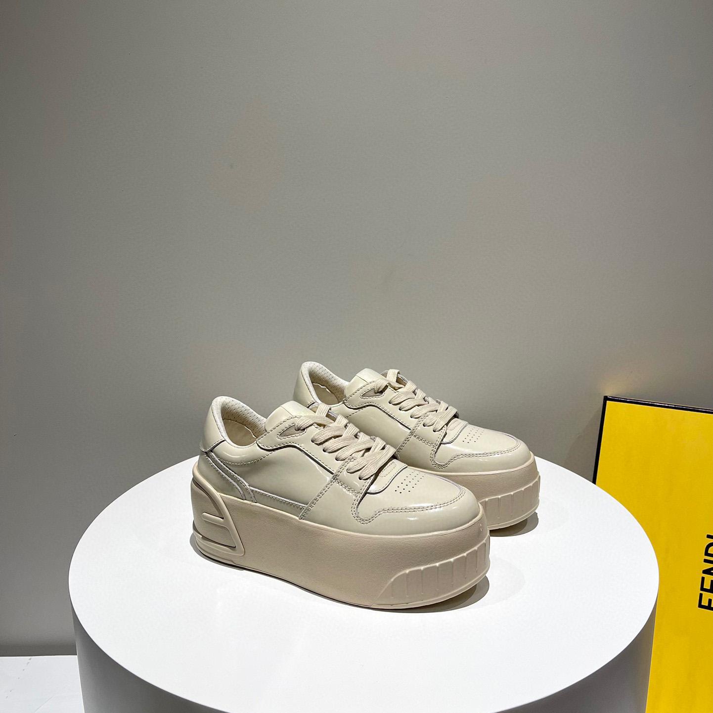 Fendi Fashion Show Beige Leather Low-Tops Sneaker  - PerfectKickZ