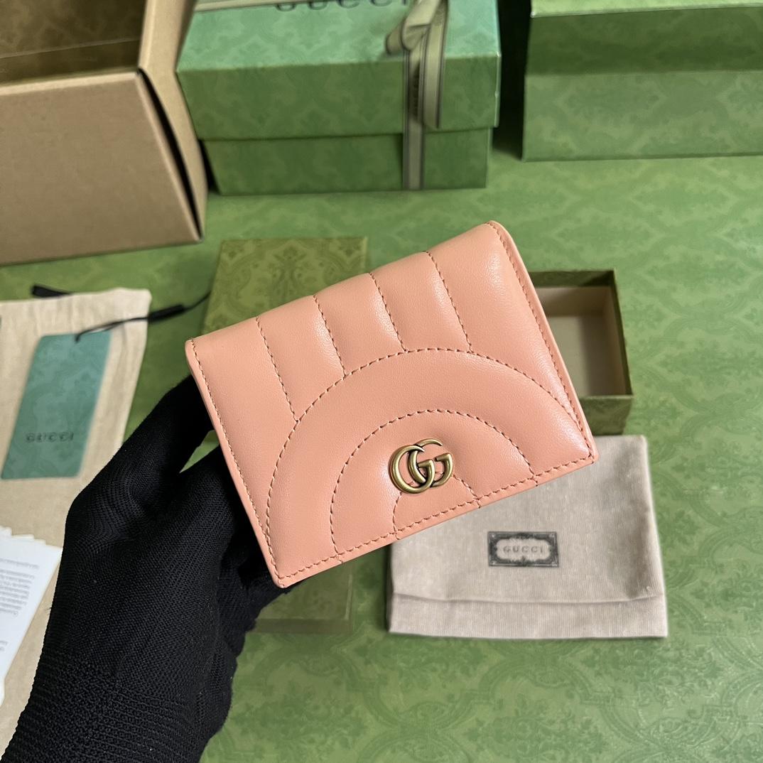 Gucci GG Marmont Matelassé Card Case Wallet - PerfectKickZ