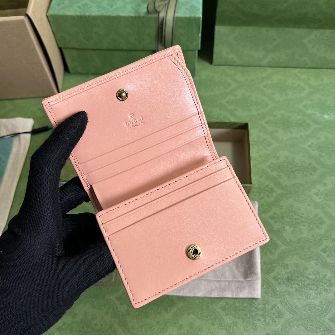 Gucci GG Marmont Matelassé Card Case Wallet - PerfectKickZ