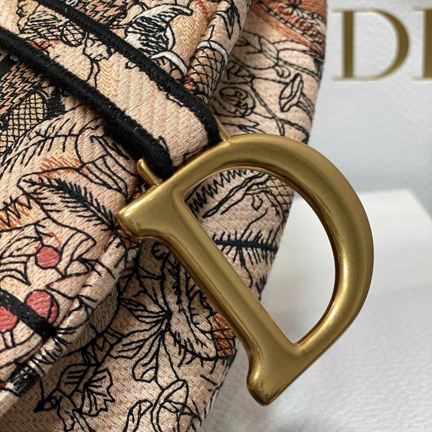 Dior Saddle Bag Metallic Pink Brocart Embroidery - PerfectKickZ