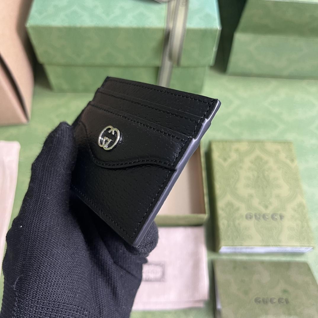 Gucci Card Case With Interlocking G(10-7cm)    - 