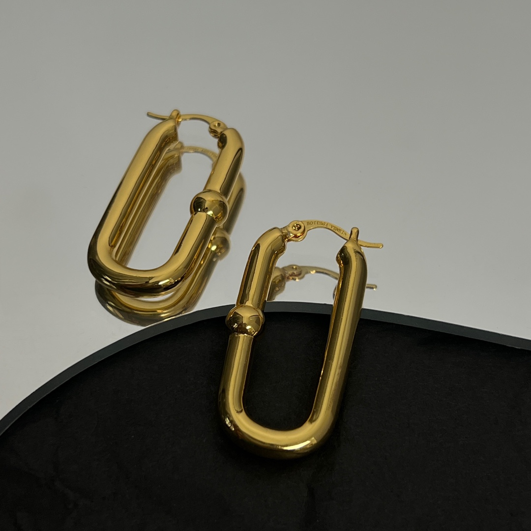 Bottega Veneta Chains Hoop Earrings - PerfectKickZ