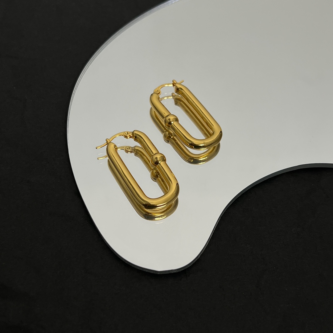 Bottega Veneta Chains Hoop Earrings - PerfectKickZ