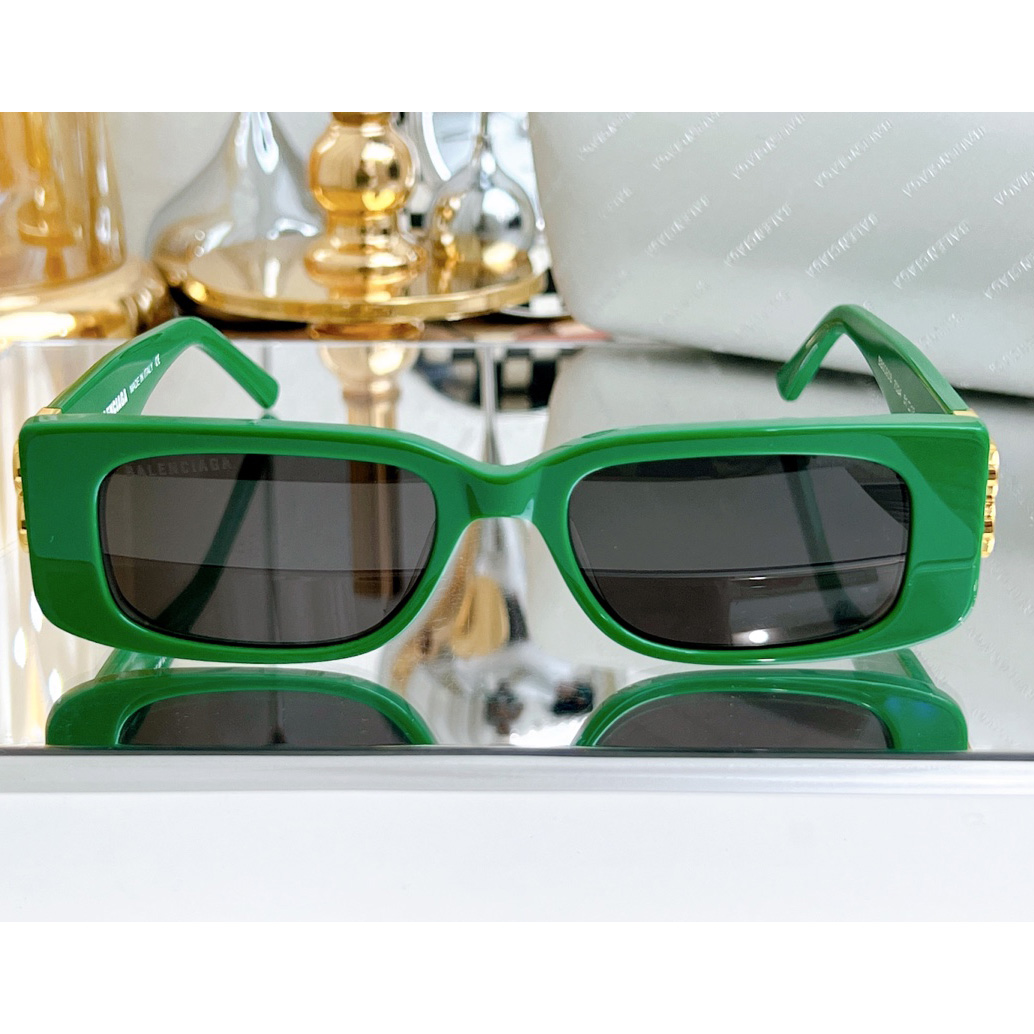 Balenciaga Dynasty Rectangle Sunglasses In Green    bb0096 - PerfectKickZ