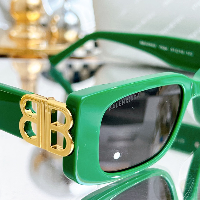 Balenciaga Dynasty Rectangle Sunglasses In Green    bb0096 - PerfectKickZ