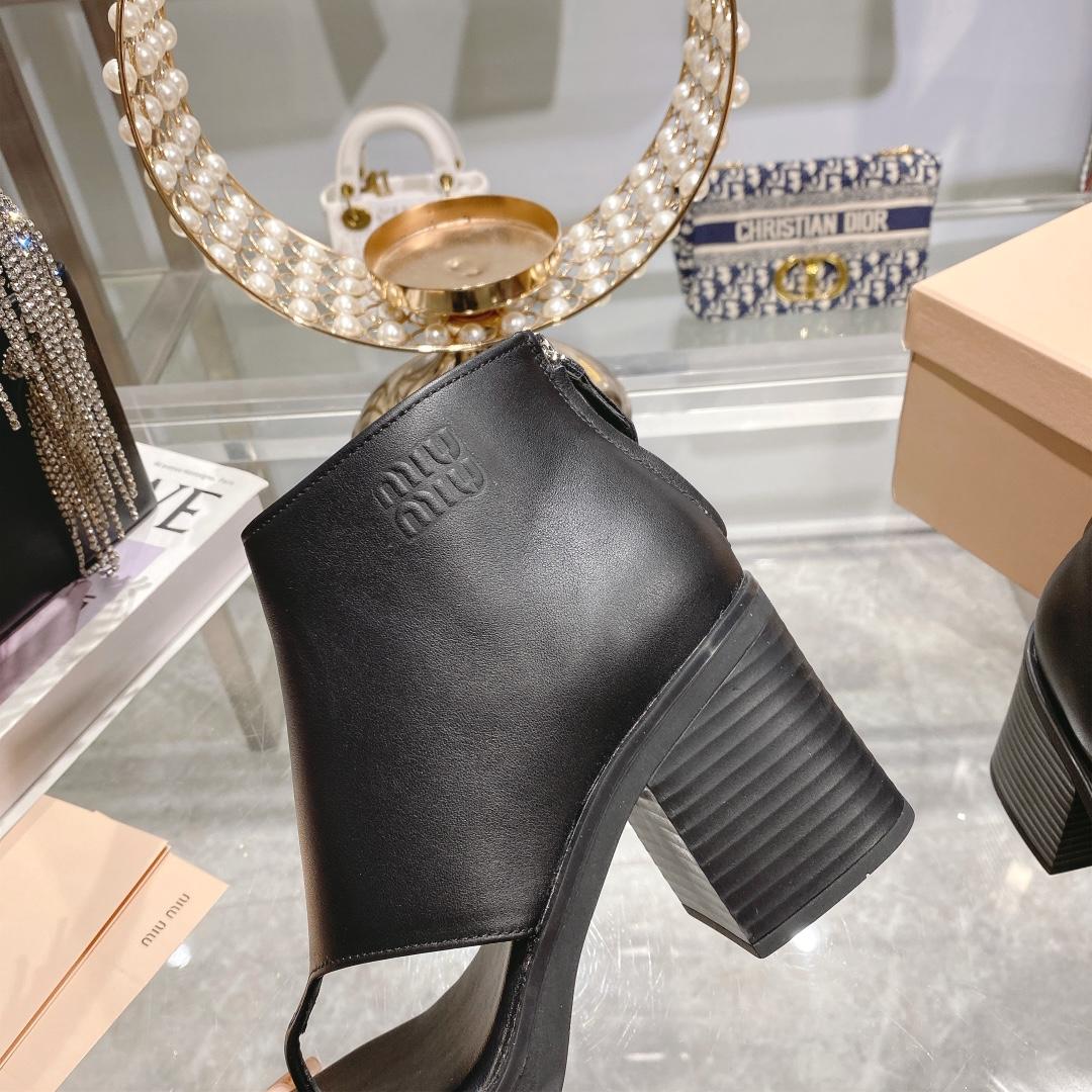 Miu Miu Leather Thong Booties - PerfectKickZ